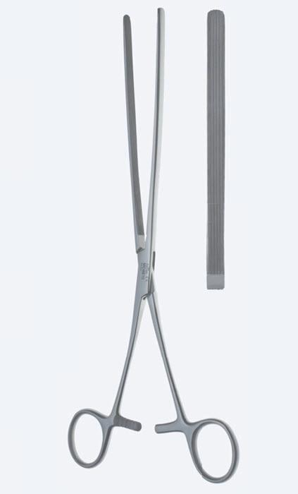 Зажими, хірургічні, "Mayo-Robson", кишкові, прямі, загальна довжина 250 мм, 10". Бренд - Asanus Medizintechnik Gmb, Німеччина